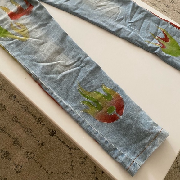 CUSTOM Handmade Y2K Dragon Split Hem Jeans - Picture 10 of 10